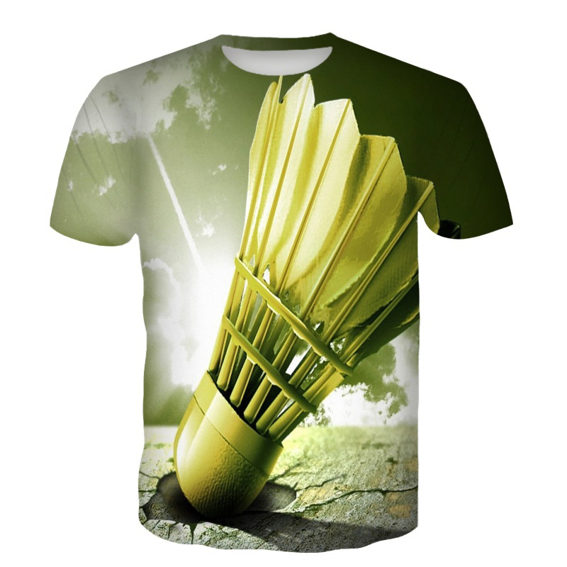 Badminton Lovers - เสื้อยืดแบดมินตัน ลายลูกขนไก่ พิมพ์ลาย 3 มิติ สตรีทแวร์