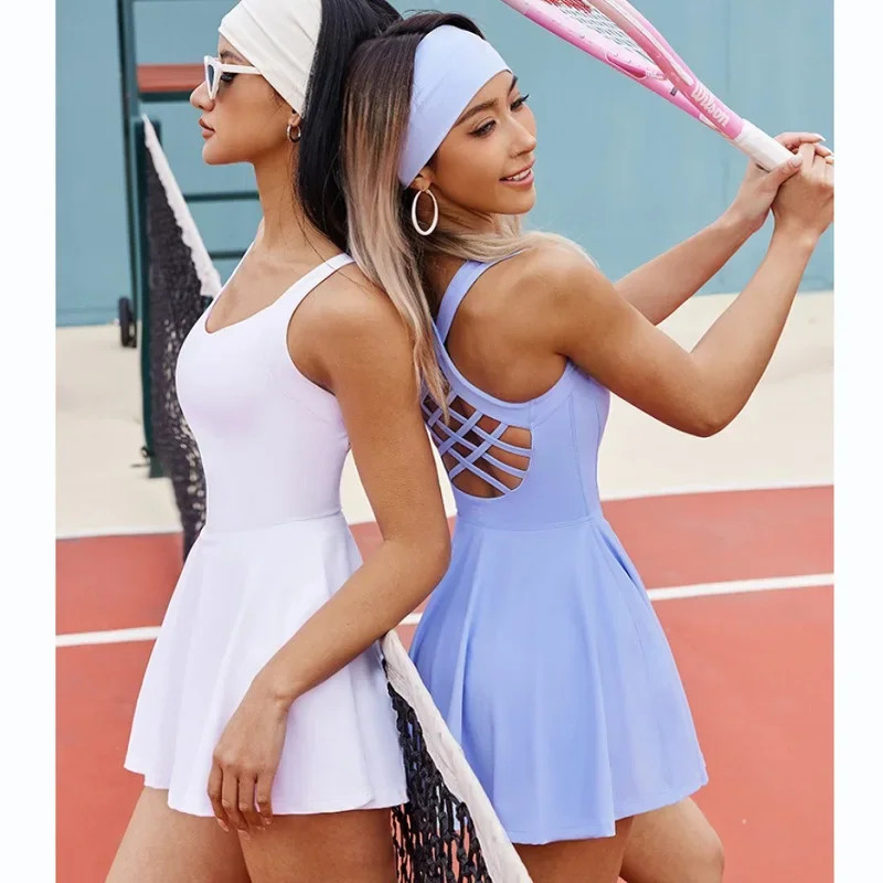 Badminton Queen - ชุดเทนนิสผู้หญิงแบบชิ้นเดียว ทรงเข้ารูป เนื้อผ้านุ่ม ชุดกีฬา ชุดกอล์ฟ ชุดแบดมินตัน
