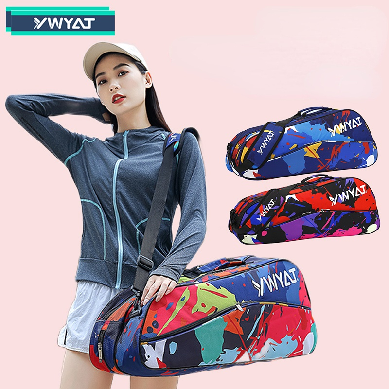 Badminton Yonex - ของแท้กระเป๋าแบดมินตันสําหรับ 3 ไม้แบดมินตันขนาดใหญ่ความจุคู่ช่อง Racquet กีฬากระเป๋ากระเป๋าเทนนิส